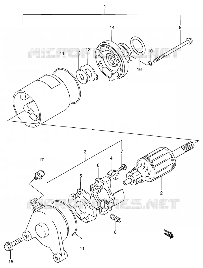 DEMARREUR (GS125SR,GS125ESM/ESR) Suzuki MOTO 125 GS 1982  GS125EZ(E1)
