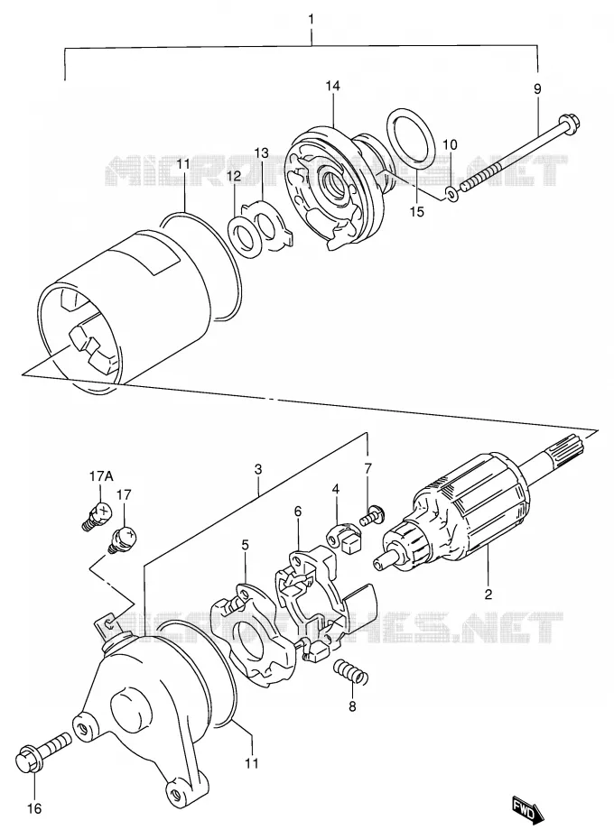 DEMARREUR (MODELE M/N/R) Suzuki MOTO 125 GN 1991  GN125M(E1)