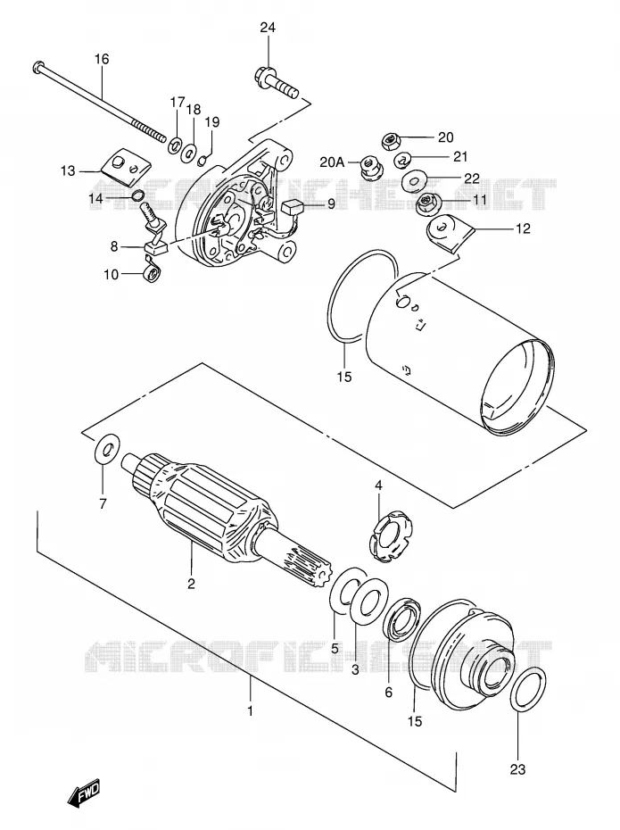DEMARREUR (MODELE Z/D/K) Suzuki MOTO 125 GN 1982  GN125EZ(E1)