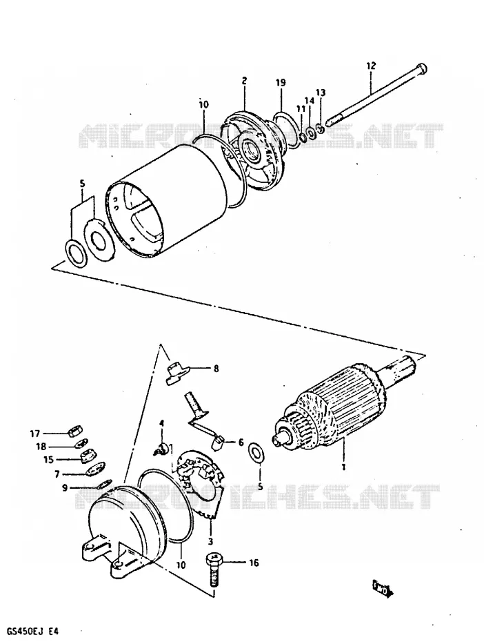 DEMARREUR Suzuki MOTO 450 GS-S 1987  GS450SH(E/F/G/H/J)