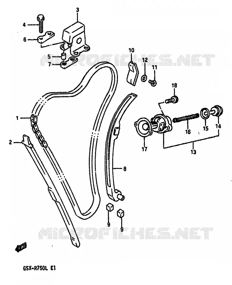 DISTRIBUTION (MODELE J/K) Suzuki MOTO 750 GSX-R 1989  GSX-R750K(K/L/M)