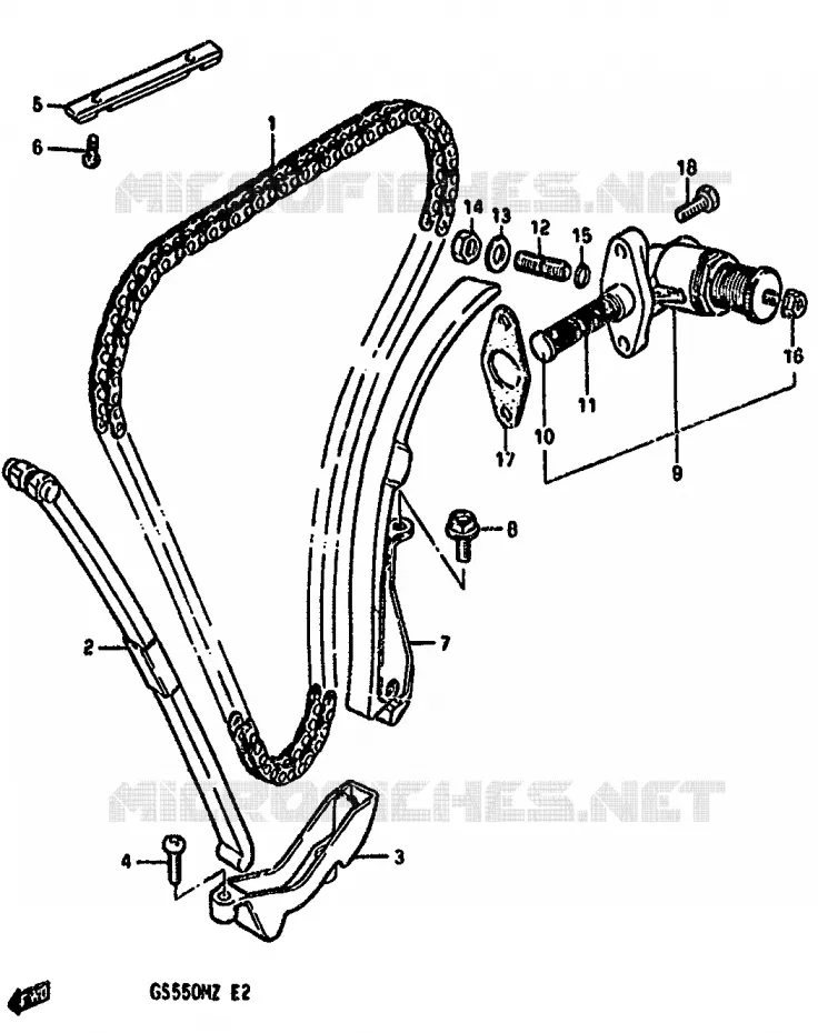DISTRIBUTION Suzuki MOTO 550 GS 1982  GS550MZ(X/Z)
