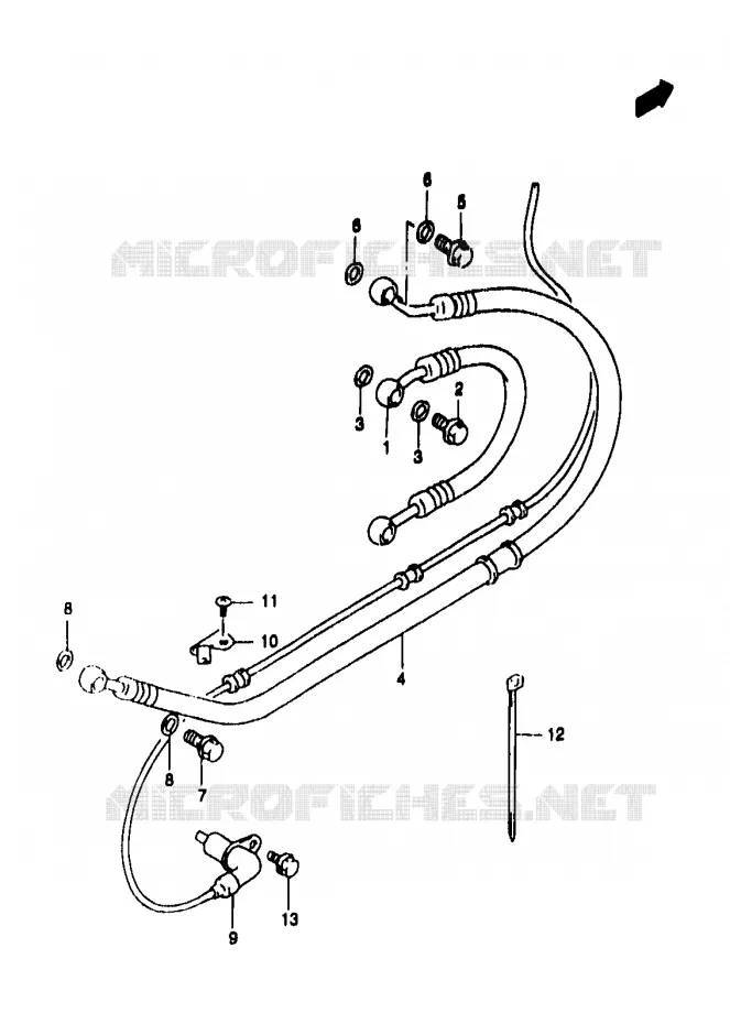 DURITE DE FREIN ARRIERE (GSF1200SAV/SAW/SAX/SAY) Suzuki MOTO 1200 BANDIT 1996  GSF1200ST(T/V/W/X/Y)