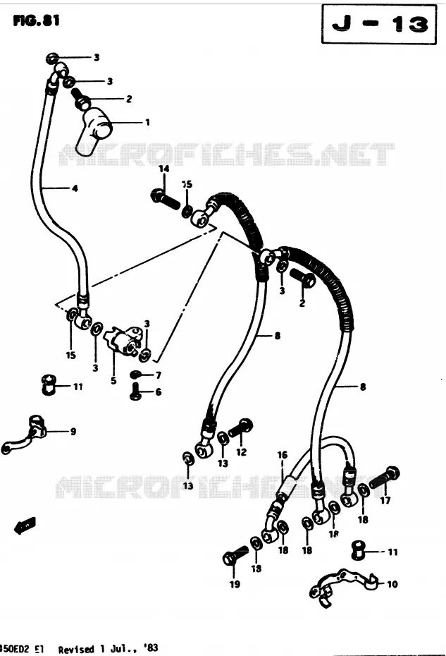 DURITE DE FREIN AVANT (E34) Suzuki MOTO 450 GS 1982  GS450Z(2/Z/D)