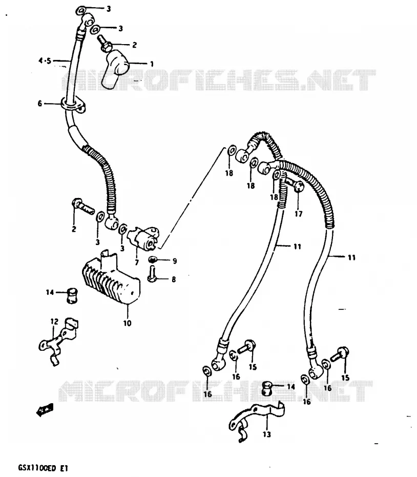 DURITE DE FREIN AVANT (GSX1100Z/D/XD) Suzuki MOTO 1100 GSX-E 1983  GSX1100ED(Z/D)