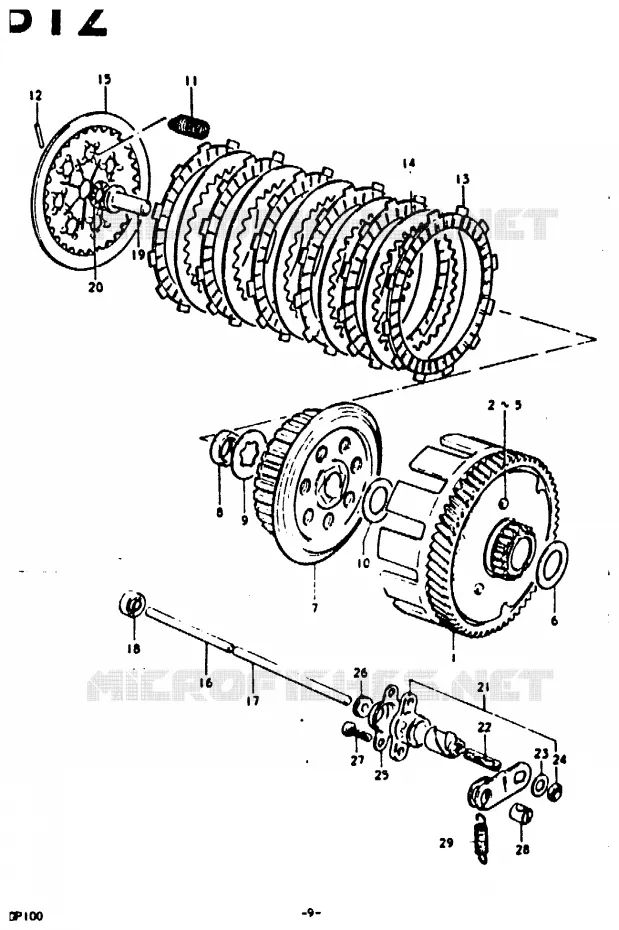EMBRAYAGE Suzuki MOTO 100 GP 1992  GP100N(C/N)