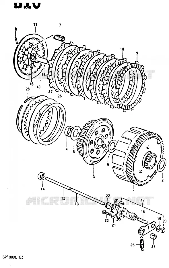 EMBRAYAGE Suzuki MOTO 100 GP 1999  GP100UX(X/D/L)