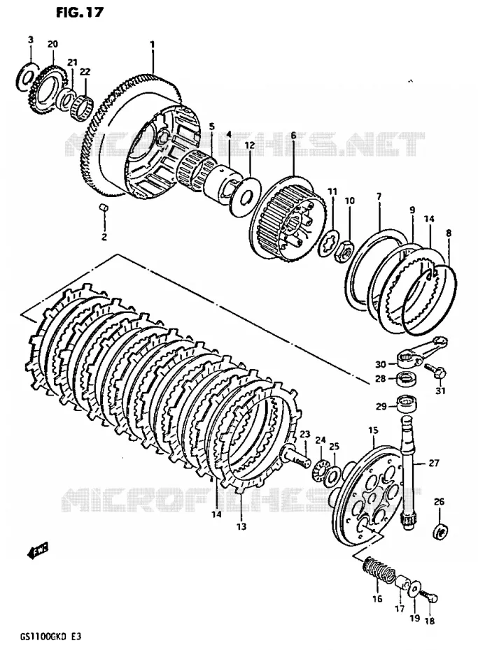 EMBRAYAGE Suzuki MOTO 1100 GS-G 1982  GS1100GKZ(Z/2/D)