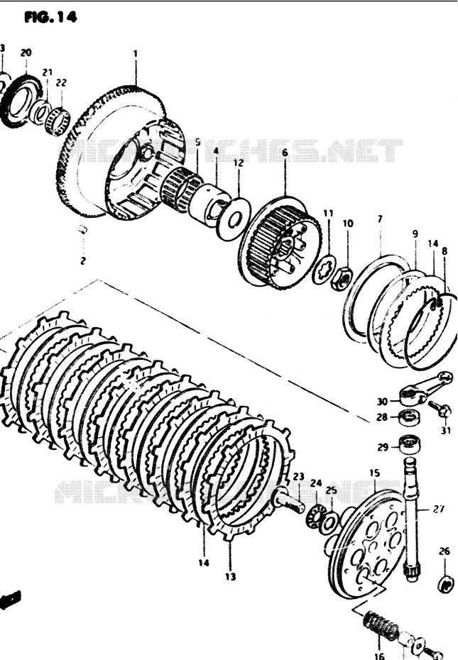 EMBRAYAGE Suzuki MOTO 1100 GS-G 1986  GS1100GG(E/F/G)