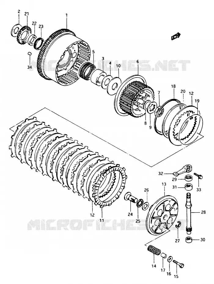 EMBRAYAGE Suzuki MOTO 1100 GSX-E 1986  GSX1100ESG(E/F/G)