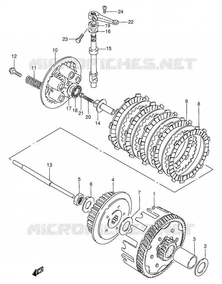 EMBRAYAGE Suzuki MOTO 125 GN 1994  GN125R(E1)