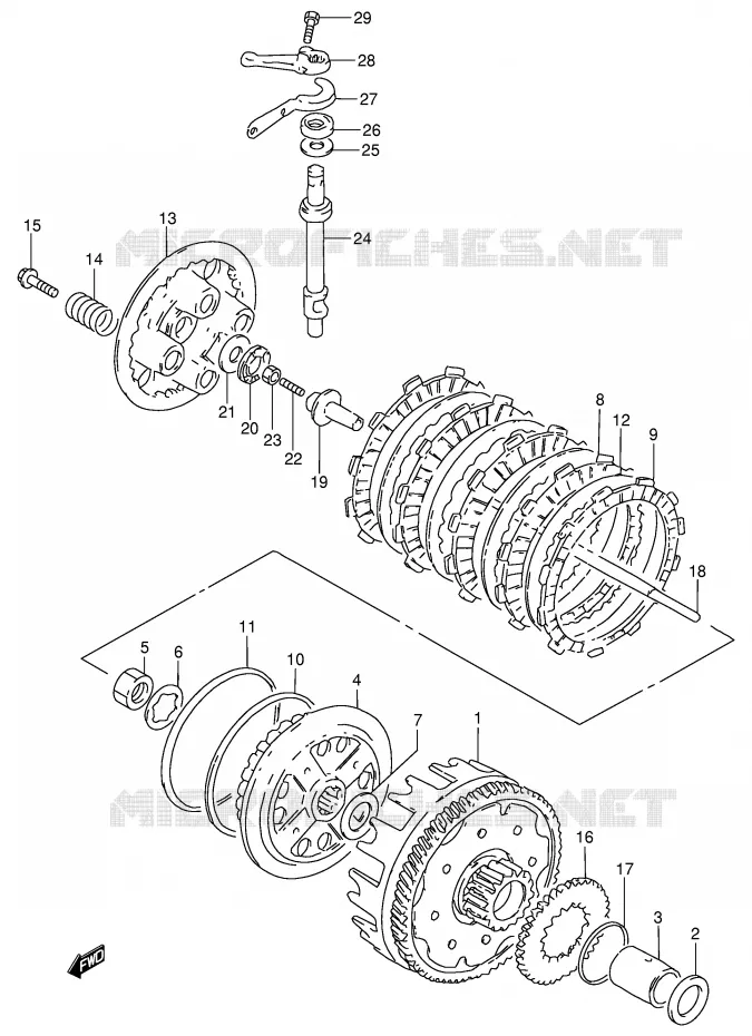EMBRAYAGE Suzuki MOTO 250 GN 1992  GN250N(E2)