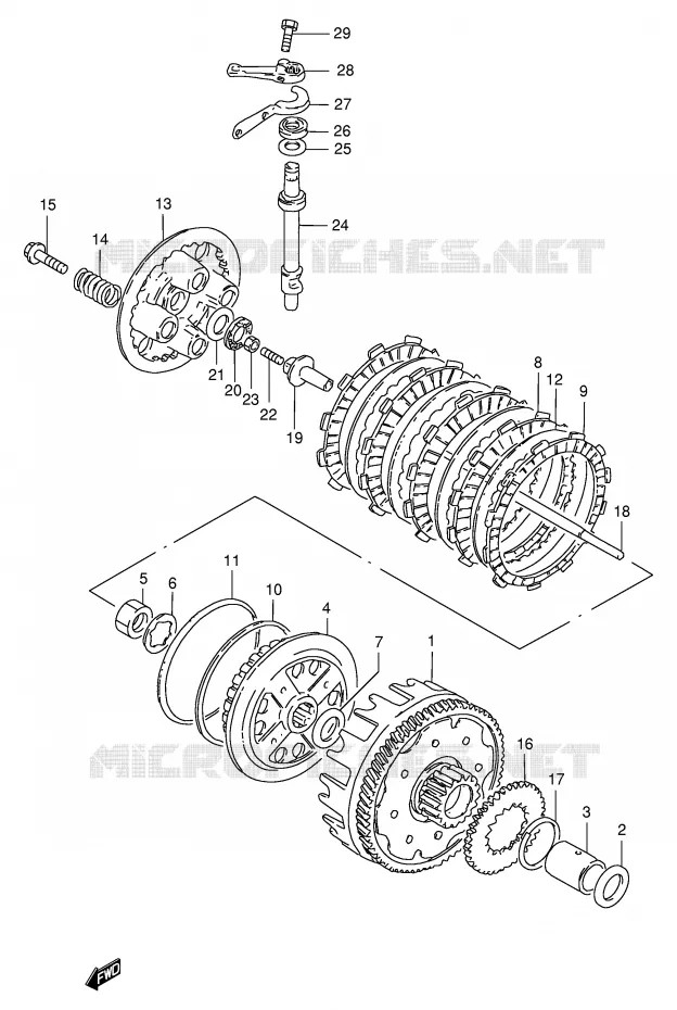 EMBRAYAGE Suzuki MOTO 250 GN 2000  GN250EY(E2)