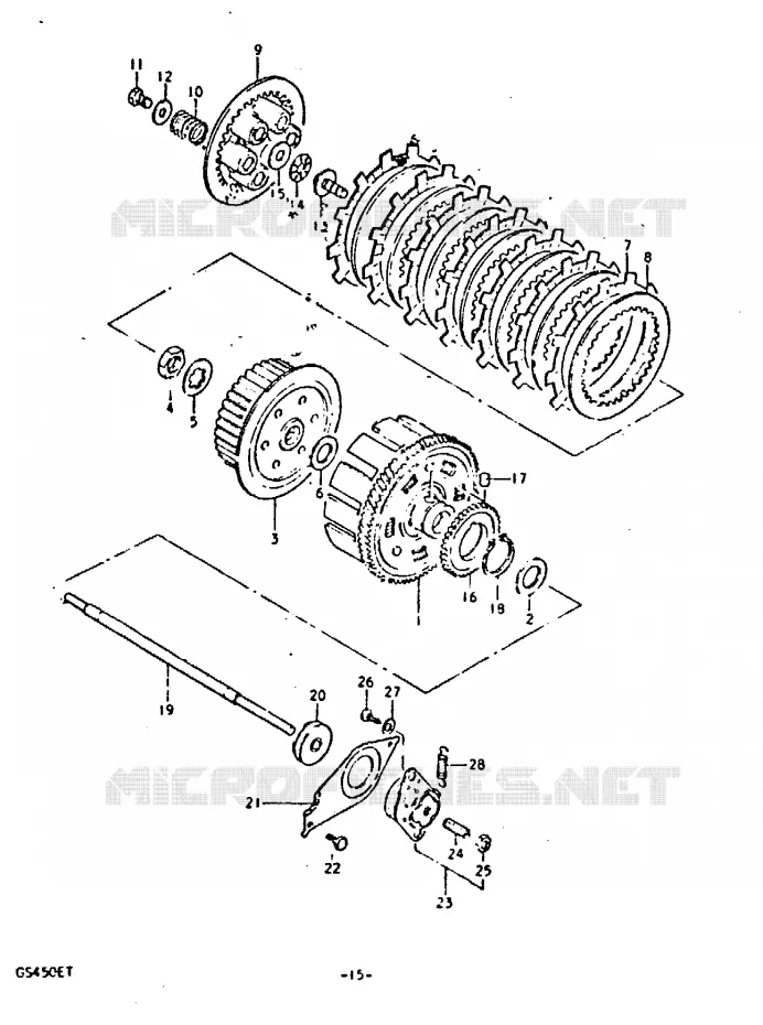 EMBRAYAGE Suzuki MOTO 450 GS 1996  GS450T(T)