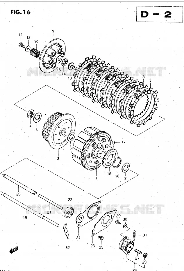 EMBRAYAGE Suzuki MOTO 450 GS-L 1982  GS450LZ(E2)