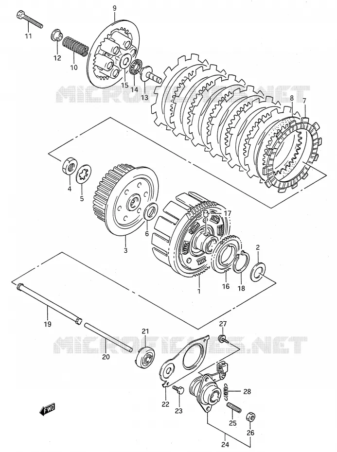 EMBRAYAGE Suzuki MOTO 500 GS-E 1995  GS500ES(E28)