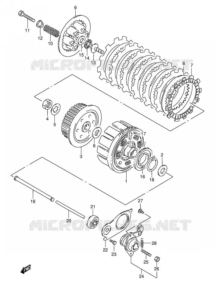 EMBRAYAGE Suzuki MOTO 500 GS-E 2001  GS500K1(E2)