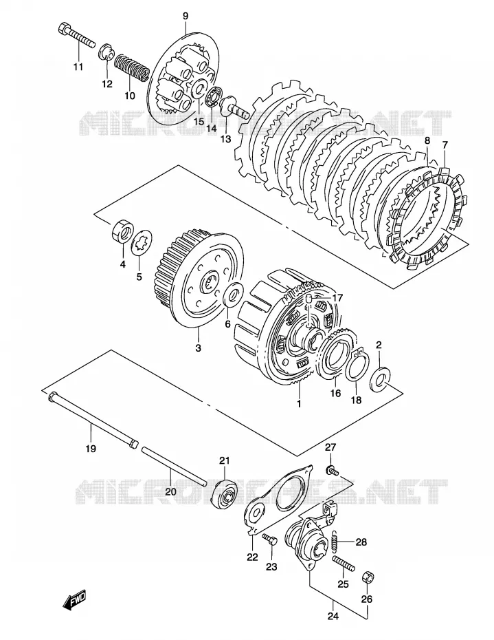 EMBRAYAGE Suzuki MOTO 500 GS-E 2004  GS500K4(P19)