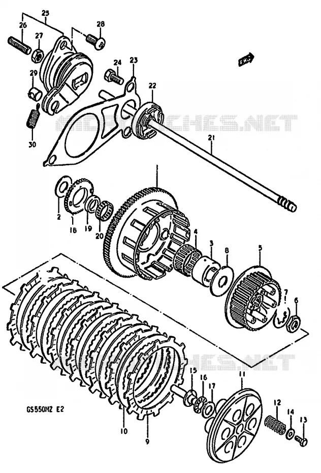 EMBRAYAGE Suzuki MOTO 550 GS 1982  GS550MZ(X/Z)