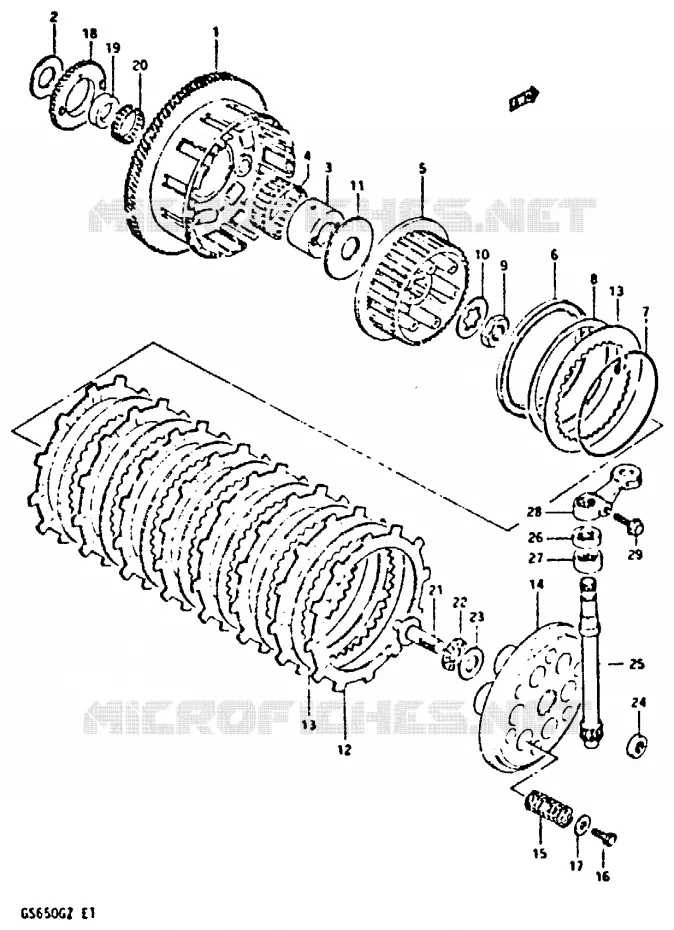 EMBRAYAGE Suzuki MOTO 650 GS 1982  GS650GZ(X/Z)