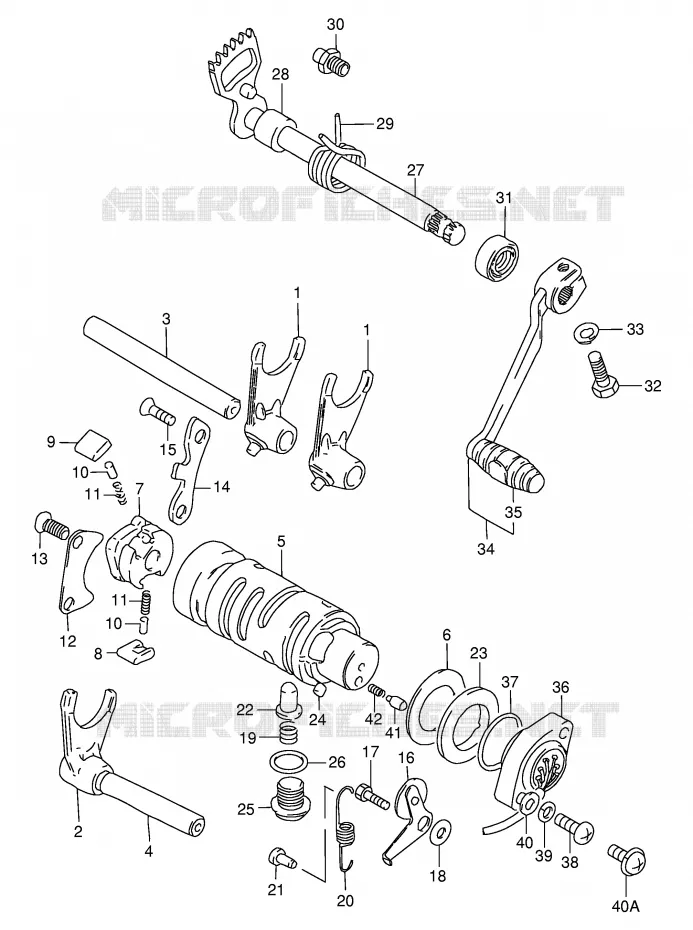 ENSEMBLE DE SELECTION DE VITESSES Suzuki MOTO 125 GN 1983  GN125D(E1)