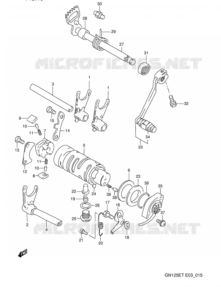 ENSEMBLE DE SELECTION DE VITESSES Suzuki MOTO 125 GN 1991  GN125EM(E3)