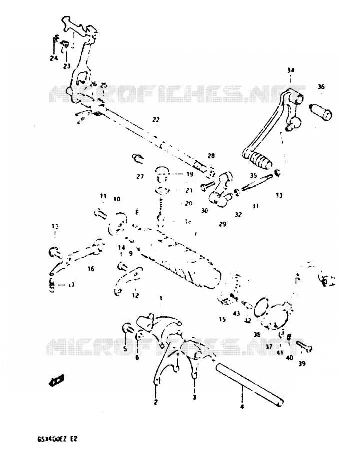 ENSEMBLE DE SELECTION DE VITESSES Suzuki MOTO 400 GSX 1982  GSX400SZ