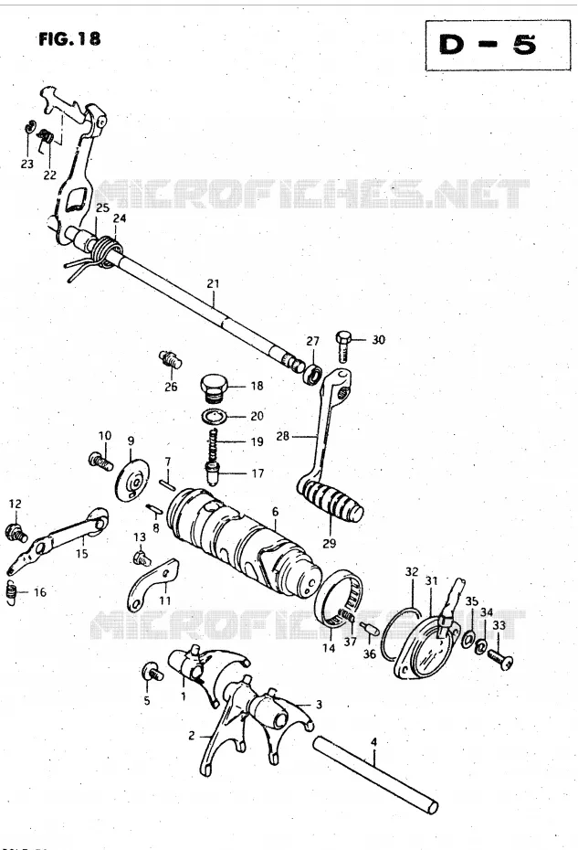 ENSEMBLE DE SELECTION DE VITESSES Suzuki MOTO 450 GS-L 1999  GS450LX(E2)