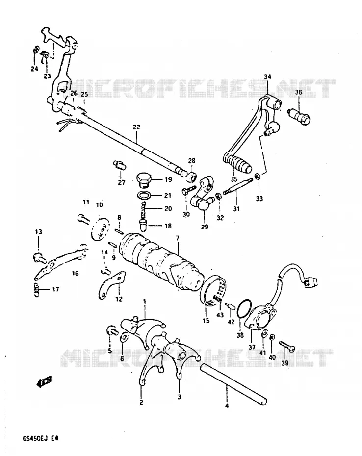 ENSEMBLE DE SELECTION DE VITESSES Suzuki MOTO 450 GS-S 1987  GS450SH(E/F/G/H/J)