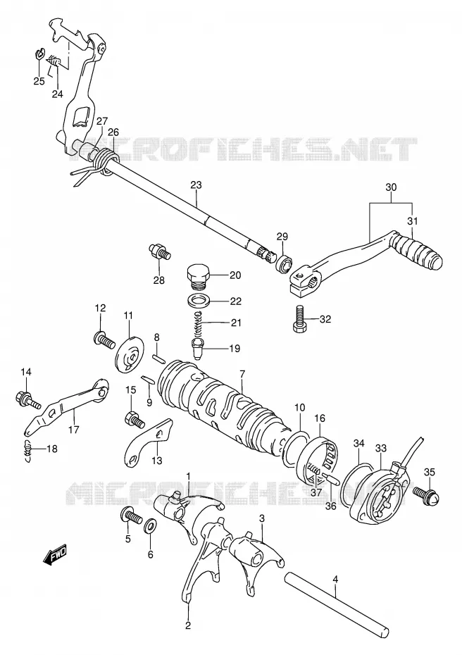 ENSEMBLE DE SELECTION DE VITESSES Suzuki MOTO 500 GS-E 1994  GS500EUR(E2)