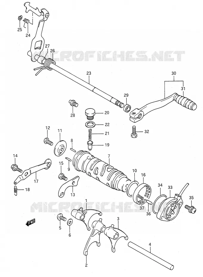 ENSEMBLE DE SELECTION DE VITESSES Suzuki MOTO 500 GS-E 1996  GS500EUT(E28)