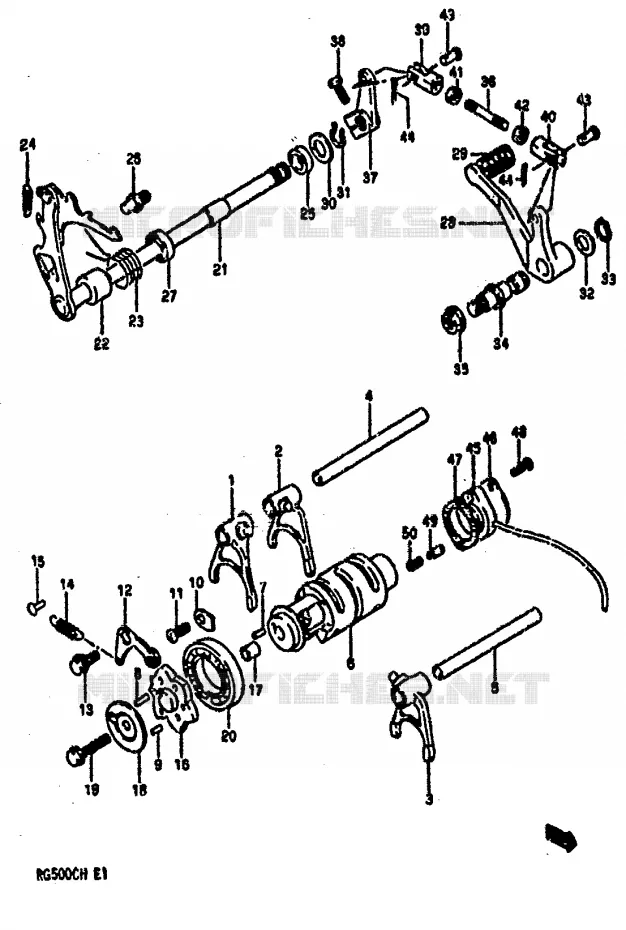 ENSEMBLE DE SELECTION DE VITESSES Suzuki MOTO 500 RG 1987  RG500CH(E1)