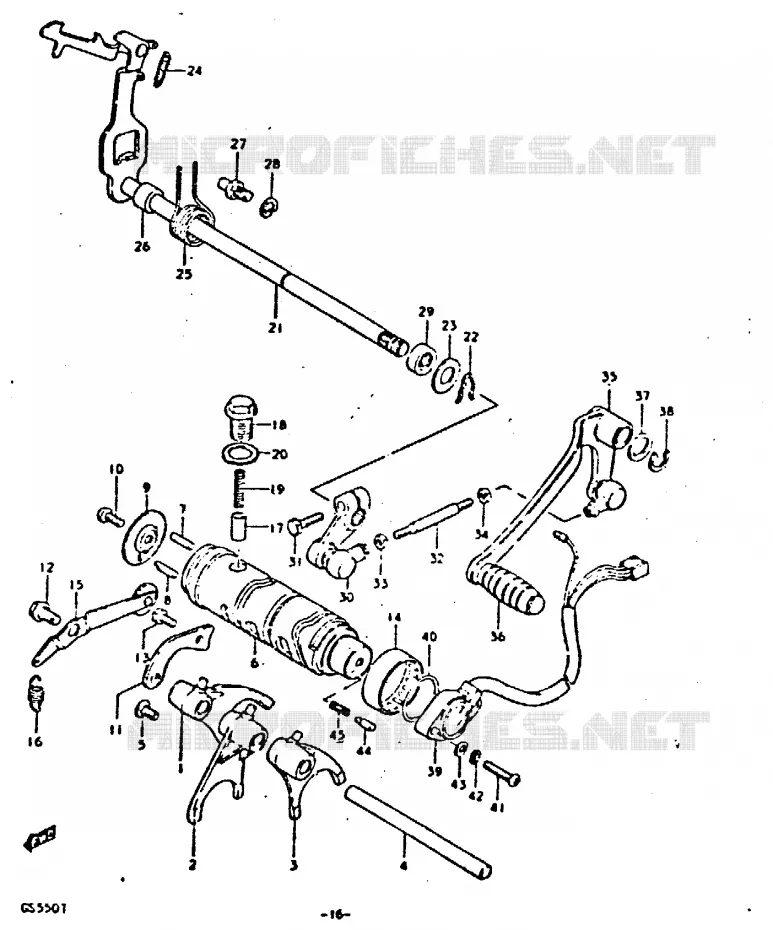 ENSEMBLE DE SELECTION DE VITESSES Suzuki MOTO 550 GS 1980  GS550ET(T)