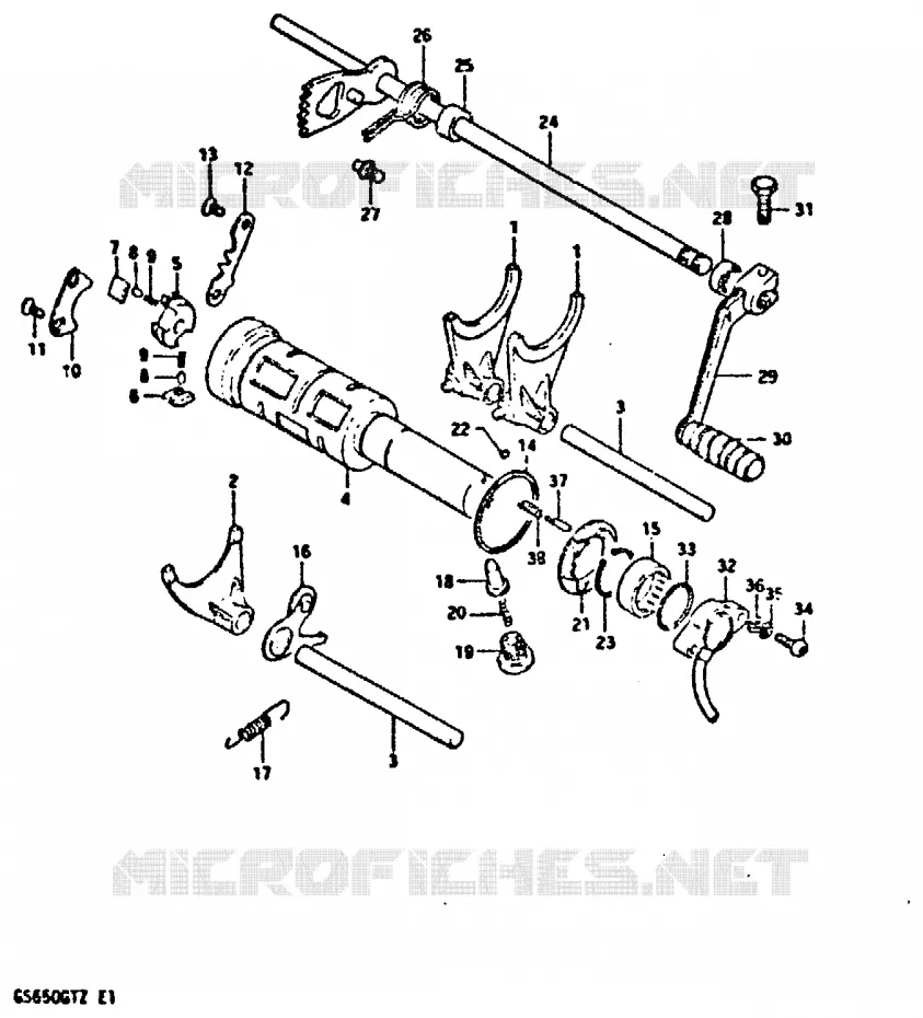 ENSEMBLE DE SELECTION DE VITESSES Suzuki MOTO 650 GS 1999  GS650GTX(X/Z)