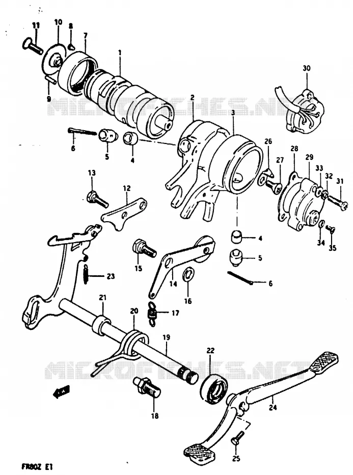 ENSEMBLE DE SELECTION DE VITESSES Suzuki SCOOTER 80 FR 1982  FR80Z
