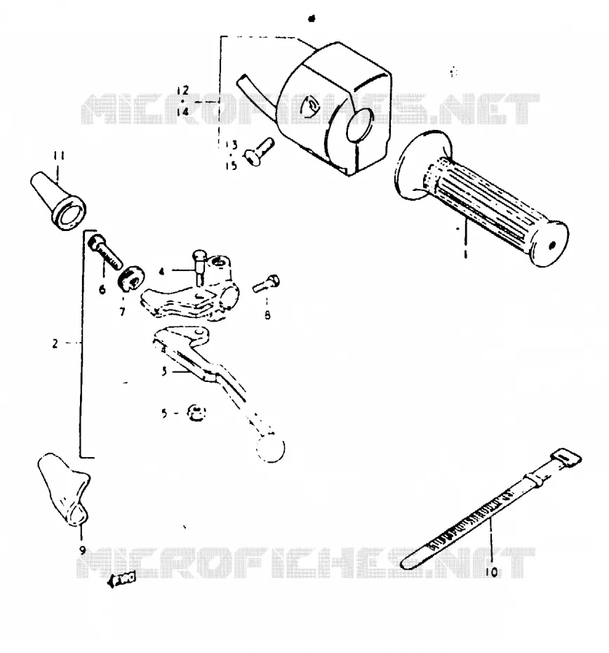 ENSEMBLE POIGNEE GAUCHE Suzuki MOTO 1100 GSX-E 1981  GSX1100EX(T/X)