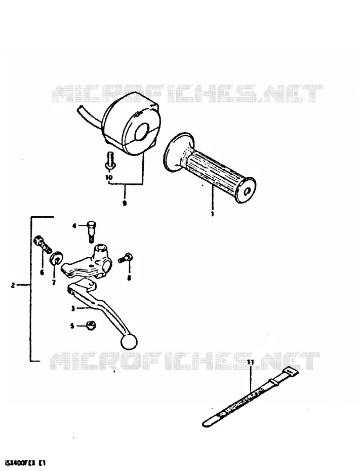 ENSEMBLE POIGNEE GAUCHE Suzuki MOTO 400 GSX 1981  GSX400FEX