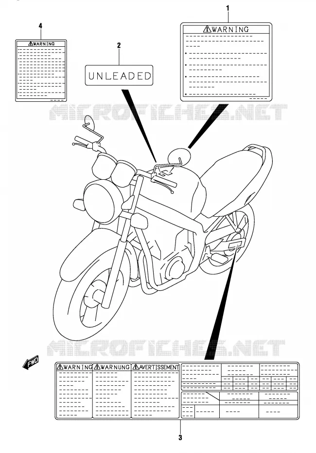 ETIQUETTE (MODELE K4) Suzuki MOTO 500 GS-F 2004  GS500FK4(P19)