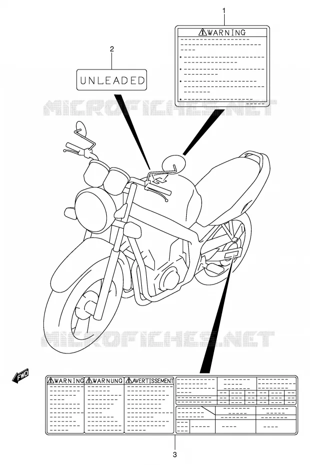 ETIQUETTE Suzuki MOTO 500 GS-E 2002  GS500UK2(E2)