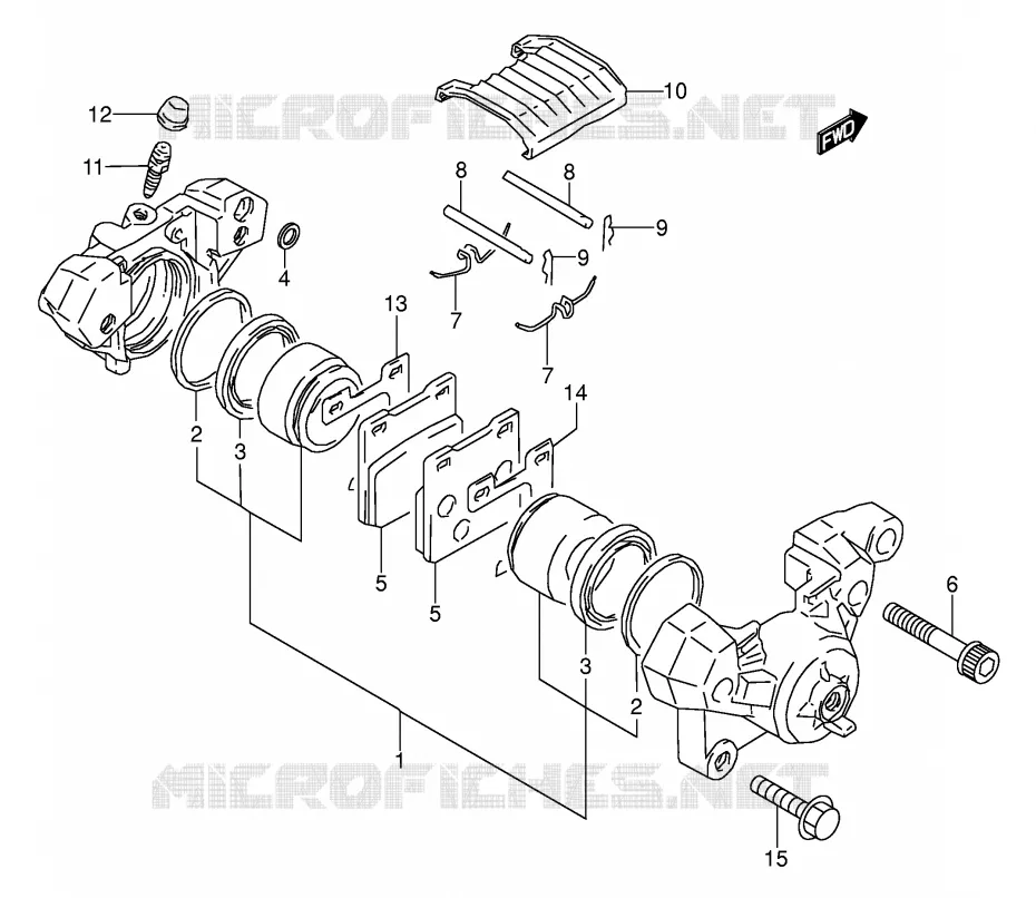 ETRIER DE FREIN ARRIERE (MODELE K/L/M/N) Suzuki MOTO 500 GS-E 1993  GS500EUP(E2)