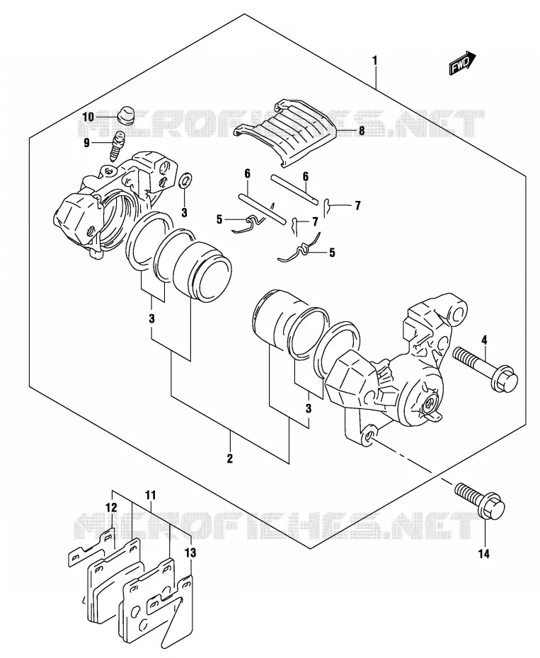 ETRIER DE FREIN ARRIERE (MODELE K3) Suzuki MOTO 500 GS-F 2004  GS500FUK4(P19)