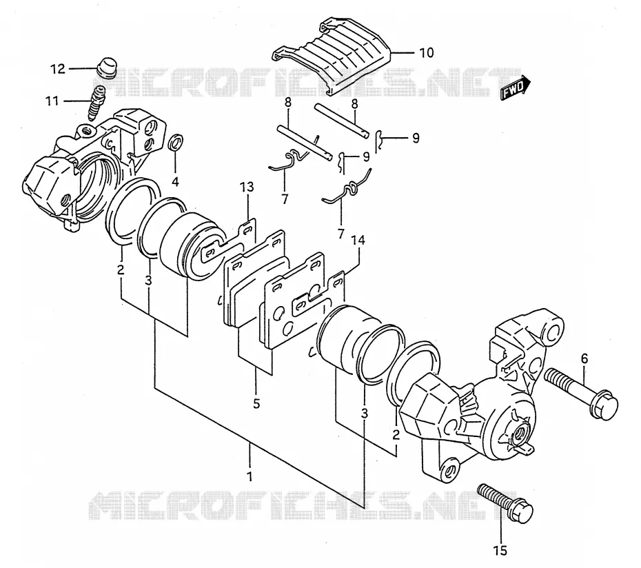 ETRIER DE FREIN ARRIERE (MODELE P/R/S/T) Suzuki MOTO 500 GS-E 1989  GS500EK(E28)