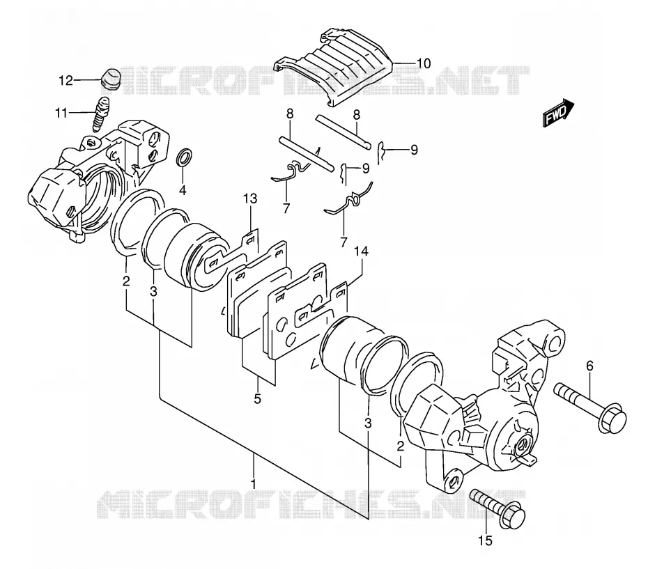 ETRIER DE FREIN ARRIERE (MODELE P/R/S/T) Suzuki MOTO 500 GS-E 1991  GS500EM(E2)