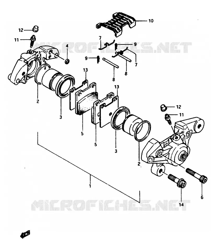 ETRIER DE FREIN ARRIERE Suzuki MOTO 1100 GSX-E 1985  GSX1100ESF(E/F/G)