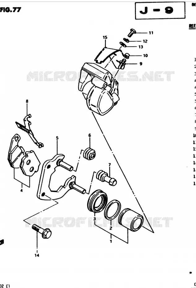 ETRIER DE FREIN AVANT (E34) Suzuki MOTO 450 GS 1982  GS450Z(2/Z/D)