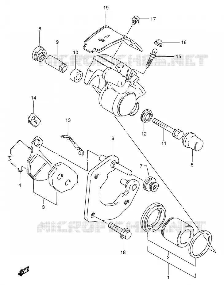 ETRIER DE FREIN AVANT (MODELE D/F/K/L/M) Suzuki MOTO 125 GS 1990  GS125ESL(E1)