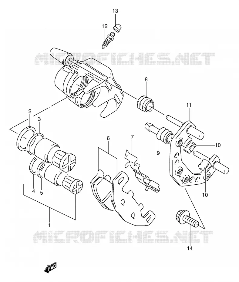 ETRIER DE FREIN AVANT (MODELE K/L/M/N/P/R/S) Suzuki MOTO 500 GS-E 1992  GS500EUN(E2)