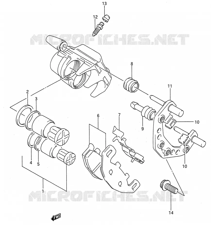 ETRIER DE FREIN AVANT (MODELE K/L/M/N/P/R/S) Suzuki MOTO 500 GS-E 1995  GS500EUS(E28)