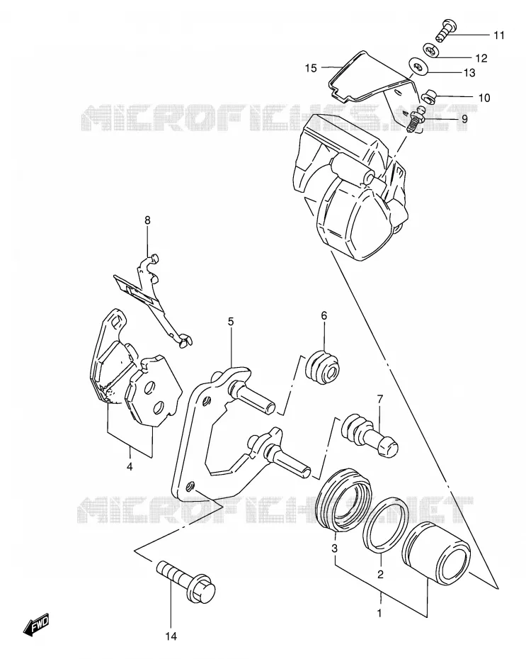 ETRIER DE FREIN AVANT (MODELE Z) Suzuki MOTO 125 GS 1994  GS125ESR(E1)