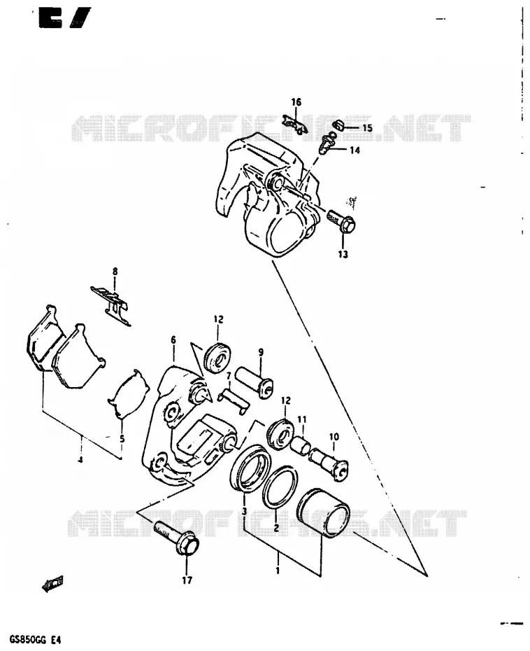 ETRIER DE FREIN AVANT Suzuki MOTO 850 GS 1984  GS850GE(E4)